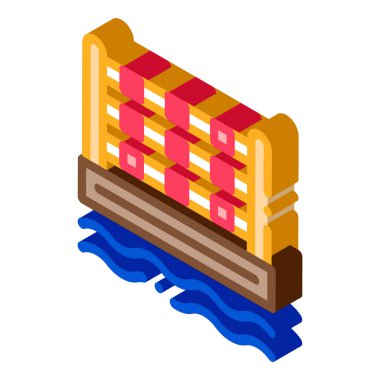 Spor Bariyeri Simgesi Vektörü. Isometric Spor Bariyeri tabelası. renk izole edilmiş sembol çizimi