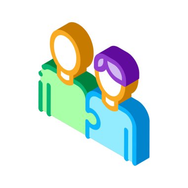 İnsan Bir Simge Vektörü. Isometric Human One burcunun tamamı. renk izole edilmiş sembol çizimi