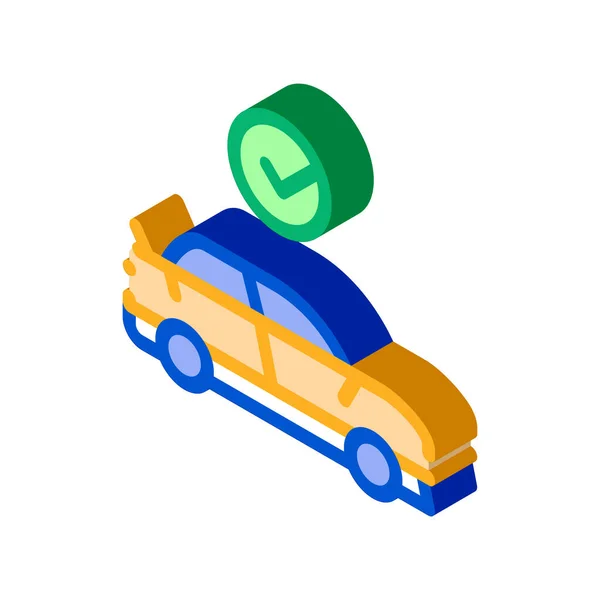 Διάνυσμα Εικόνας Αυτοκινήτου Ισομετρική Πινακίδα Σταθερό Αυτοκίνητο Χρώμα Απομονωμένη Εικόνα — Διανυσματικό Αρχείο