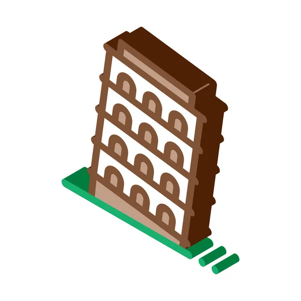 Tour Pise Icône Vecteur Panneau Tour Isometric Pisa Illustration Symbole — Image vectorielle