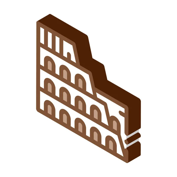Bâtiment Colisée Icône Vecteur Panneau Isometric Coliseum Building Illustration Symbole — Image vectorielle