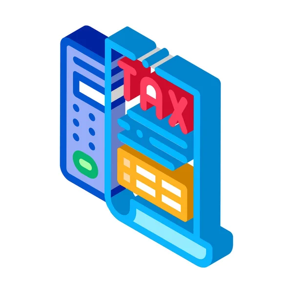 Fiscale Calculator Icoon Vector Isometrische Belasting Calculator Teken Kleur Geïsoleerde — Stockvector