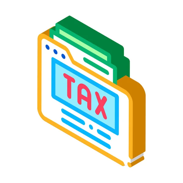 Archives Fiscales Icon Vector Isometric Tax Archive Signe Illustration Symbole — Image vectorielle