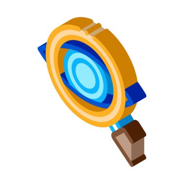 Göz Tanılama Simgesi Vektörü. Isometric Eyeball Teşhis İşareti. Renklendirilmiş Sembol İllüstrasyonu