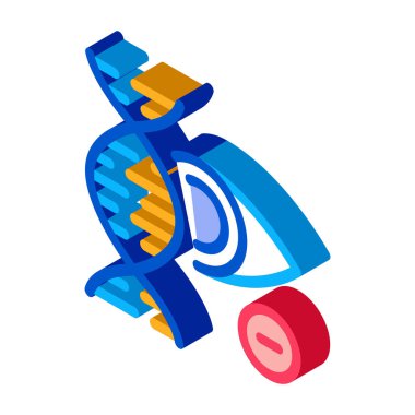 Genetik Bağlantılar Simgesi Vektörü vasıtasıyla Yüksek Göz Hastalığı. Genetik Bağlantılar İşaretiyle Göz Hastalığı Yüksek Olasılığı. Renklendirilmiş Sembol İllüstrasyonu