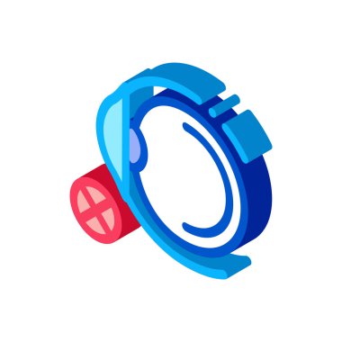 Glukoma Simgesi Vektörü. Isometric Glauball Glaucoma İşareti. Renklendirilmiş Sembol İllüstrasyonu