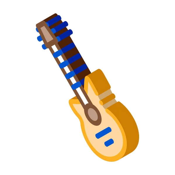Guitare Icône Vecteur Isometric Guitar Sign Illustration Symbole Isolé Par — Image vectorielle