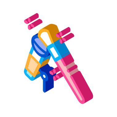 Mikrofon Simge Vektörünü Kontrol Et. İzometrik Mikrofon Kontrol İşareti. Renklendirilmiş Sembol İllüstrasyonu