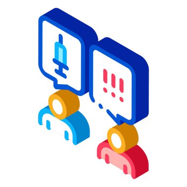 Enjeksiyon protesto ikonu vektörü. İzometrik enjeksiyon protesto işareti. renk izole edilmiş sembol çizimi