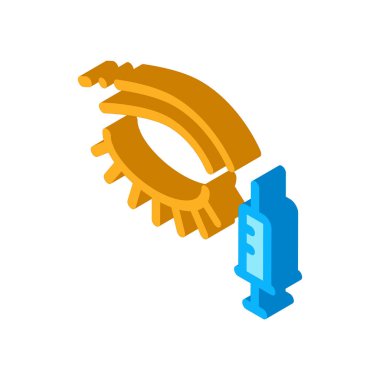 Göz enjeksiyonu ikonu vektörü. İzometrik göz enjeksiyonu işareti. renk izole edilmiş sembol çizimi