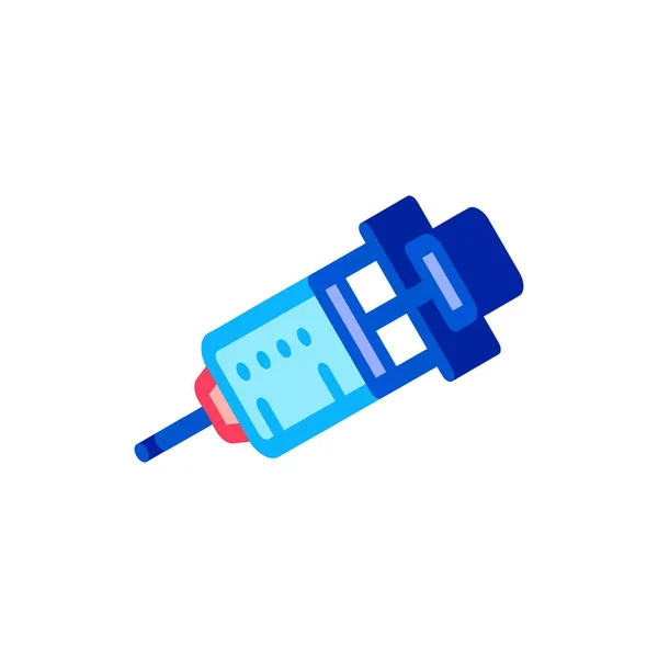 Jeringa Con Vector Icono Medicina Jeringa Isométrica Con Signo Medicamento — Archivo Imágenes Vectoriales