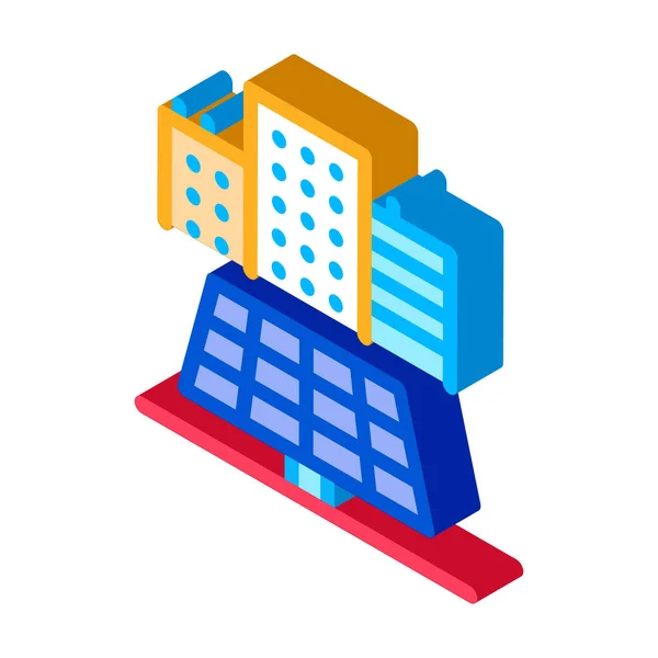 Proporcionando Paneles Solares Para Edificios Residenciales Icono Vectores Isométrico Proporcionar — Vector de stock