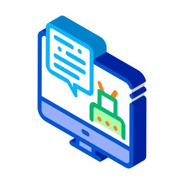 Kişisel bilgi robotik işlem simgesi vektörü. İzometrik kişisel bilgi robotik işlem işareti. renk izole edilmiş sembol çizimi