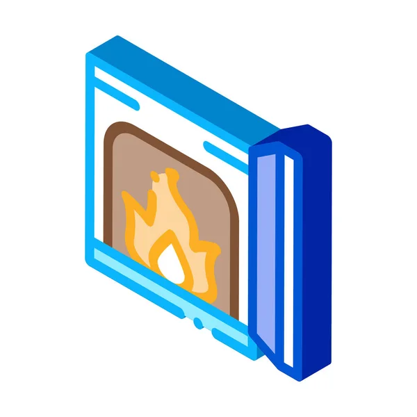 Ανοίξτε Πυρ Διάνυσμα Εικονιδίου Σόμπας Ισομετρική Ανοιχτή Φωτιά Στην Πινακίδα — Διανυσματικό Αρχείο