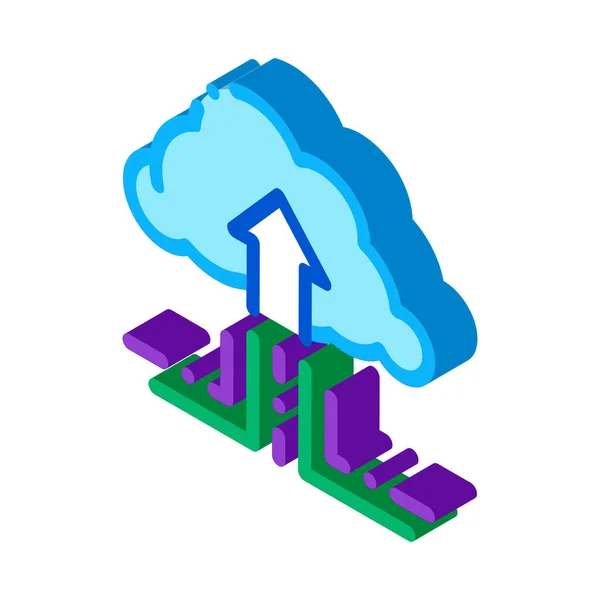 Fintech Cloud Storage Icon Vector Isometric Fintech Cloud Storage Sign — 스톡 벡터