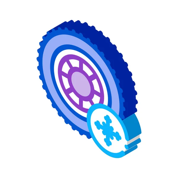 冬用タイヤアイコンベクトル 等式の冬用タイヤのサイン カラーシンボルイラスト — ストックベクタ