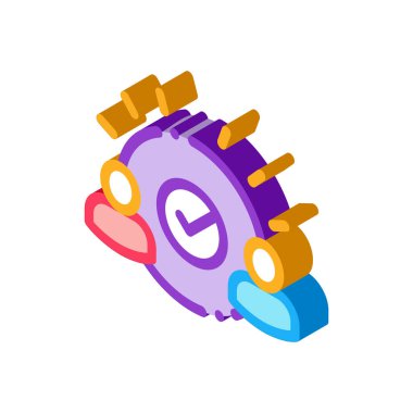 İki kişi izometrik ikon vektör illüstrasyonunda anlaştı