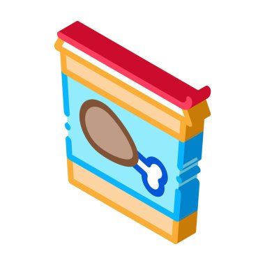 Bir kova tavuk bacağı izometrik ikon vektör çizimi