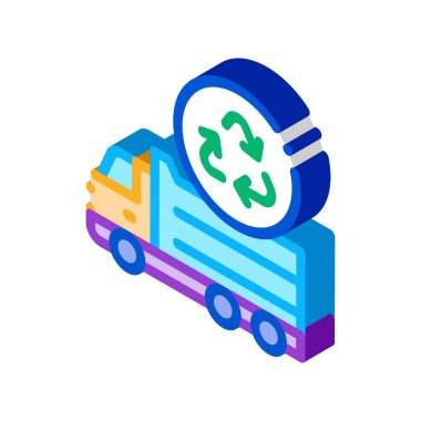 Çevresel kamyon izometrik ikon vektör çizimi