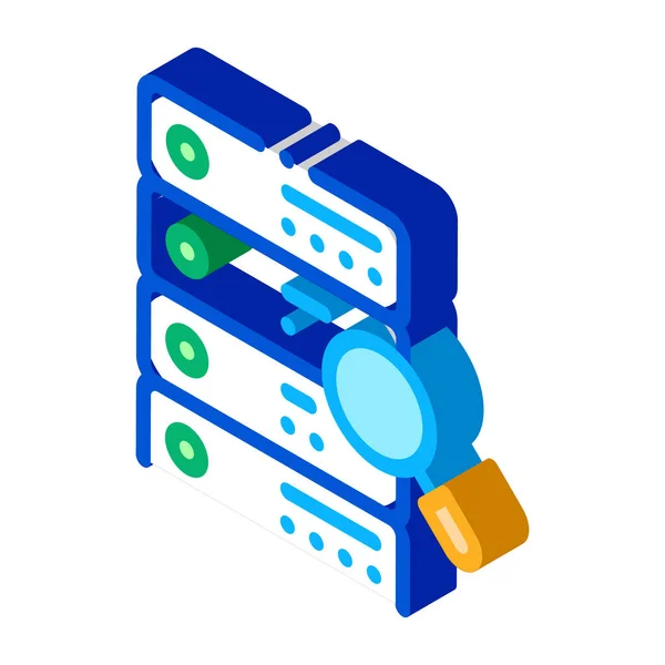 Partikelforschung Algorithmus isometrisches Symbol Vektor Illustration — Stockvektor