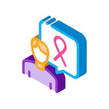 erkek gönüllü izometrik ikon vektör çizimi