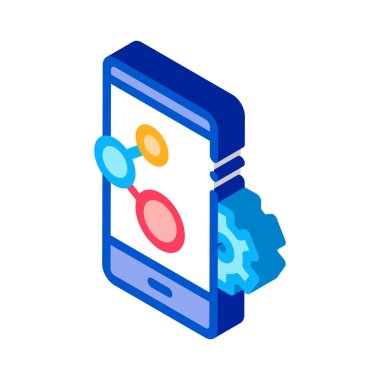telefon ayarları izometrik ikon vektör çizimi