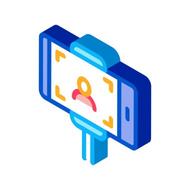 foto özçekim çubuğu izometrik ikon vektör çizimi kullanıyor