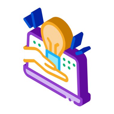 bilgisayar tanımlı izometrik ikon vektör çizimi