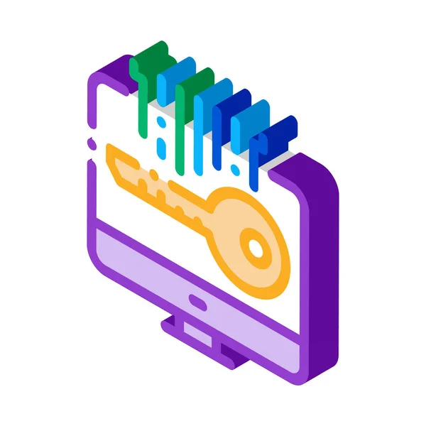 Ilustracja wektora izometrycznego klucza bezpieczeństwa — Wektor stockowy