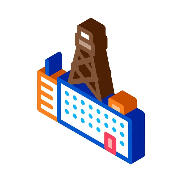 전화 연결 스테이션 타워 isometric icon vector illustration — 스톡 벡터