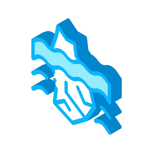 Iceberg crash isometrico icona vettoriale illustrazione — Vettoriale Stock