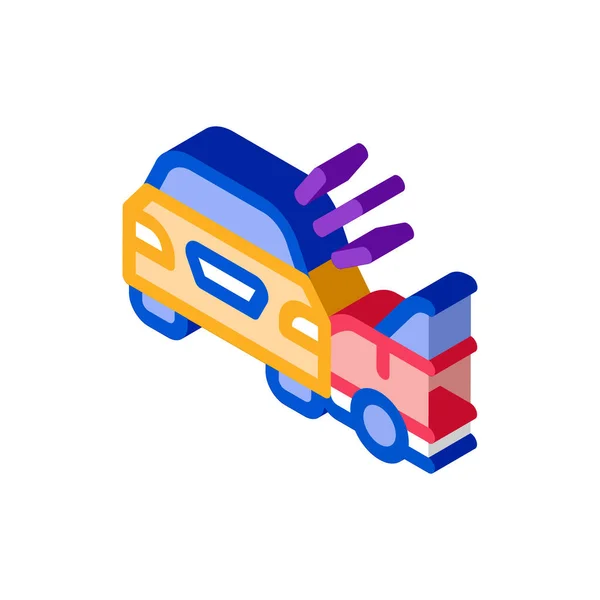 Botsing van twee auto 's isometrische pictogram vector illustratie — Stockvector