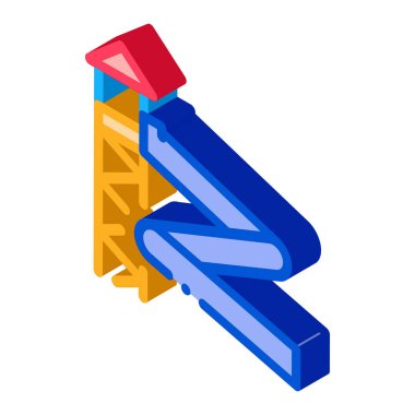 Su kaydırağı izometrik ikon vektör çizimi