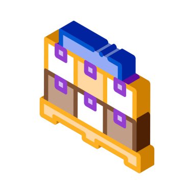 Parsel izometrik ikon vektör illüstrasyonlu stella