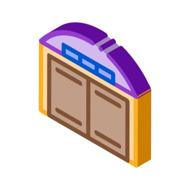 araba garajı izometrik ikon vektör çizimi