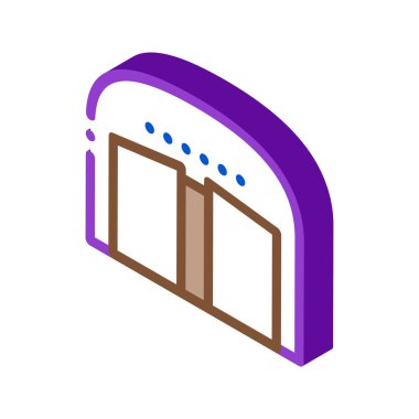 araba salonu izometrik ikon vektör illüstrasyonunu aç