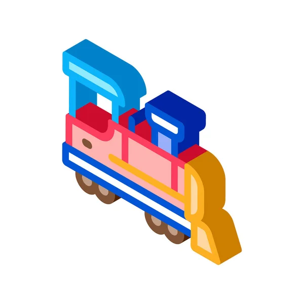 Dzieci pociąg izometryczny ikona wektor ilustracja — Wektor stockowy