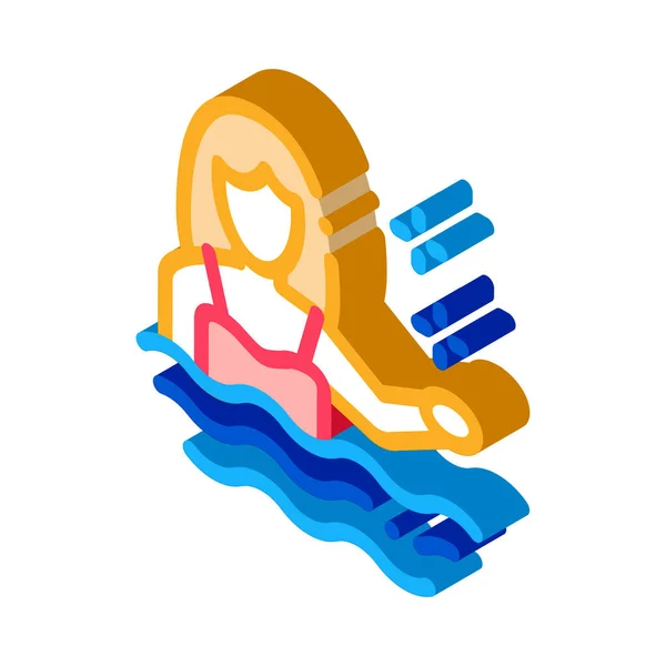 Schwimmerin Ikone Vektor Umriss Illustration — Stockvektor