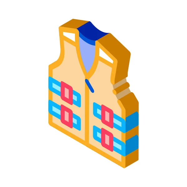 ( 영어 ) Life vest isometric icon vector illustration — 스톡 벡터