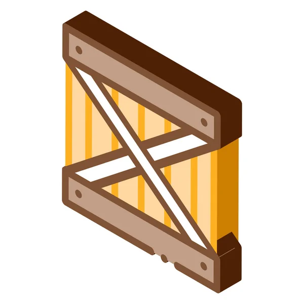 Prohibición de madera icono isométrico ilustración vectorial — Vector de stock