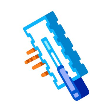 Kiremit kazıyıcı izometrik vektör çizimi