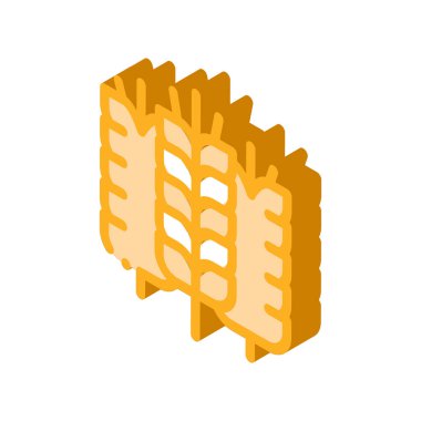 Buğday izometrik ikon vektör çizimi dikenleri