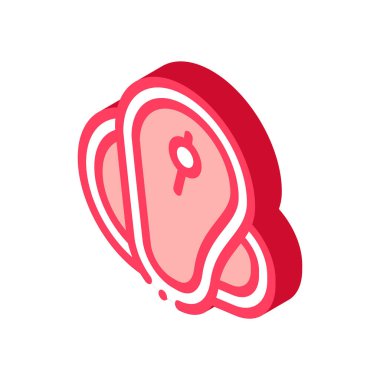 somon filetosu izometrik ikon vektör çizimi