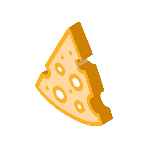 Piece of cheese isometric icon vector illustration — Stock Vector