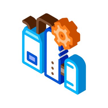 süt ürünleri izometrik ikon vektör çizimi