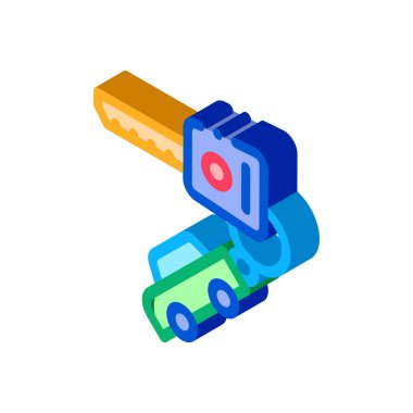 araba tuşları izometrik ikon vektör çizimi