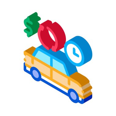 para park izometrik ikon vektör illüstrasyonu