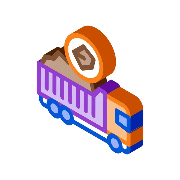 Ciężarówka węgla izometryczne ikony wektor ilustracji — Wektor stockowy