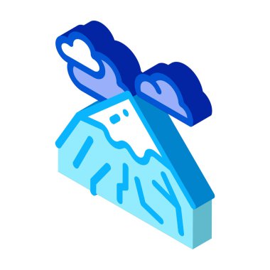 Dağ izometrik vektör illüstrasyonunun başkanı