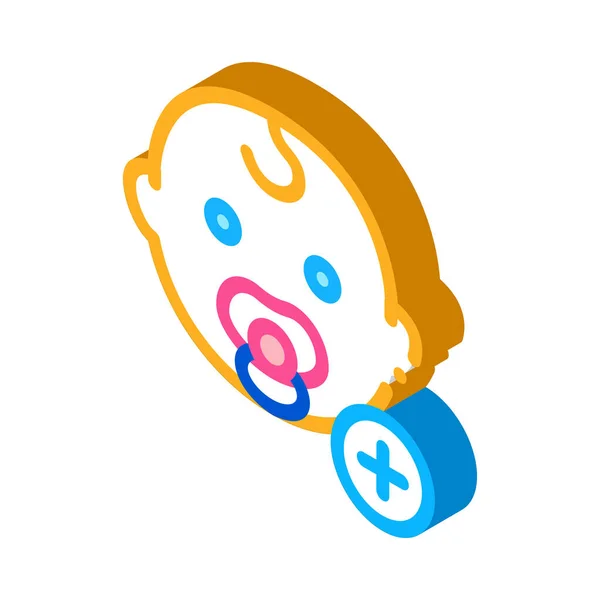 Illustrazione isometrica del vettore dell'icona del bambino neonato — Vettoriale Stock